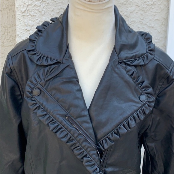 Catherine Malandrino Faux Leather Moto Jacket Sz M - Picture 2 of 7